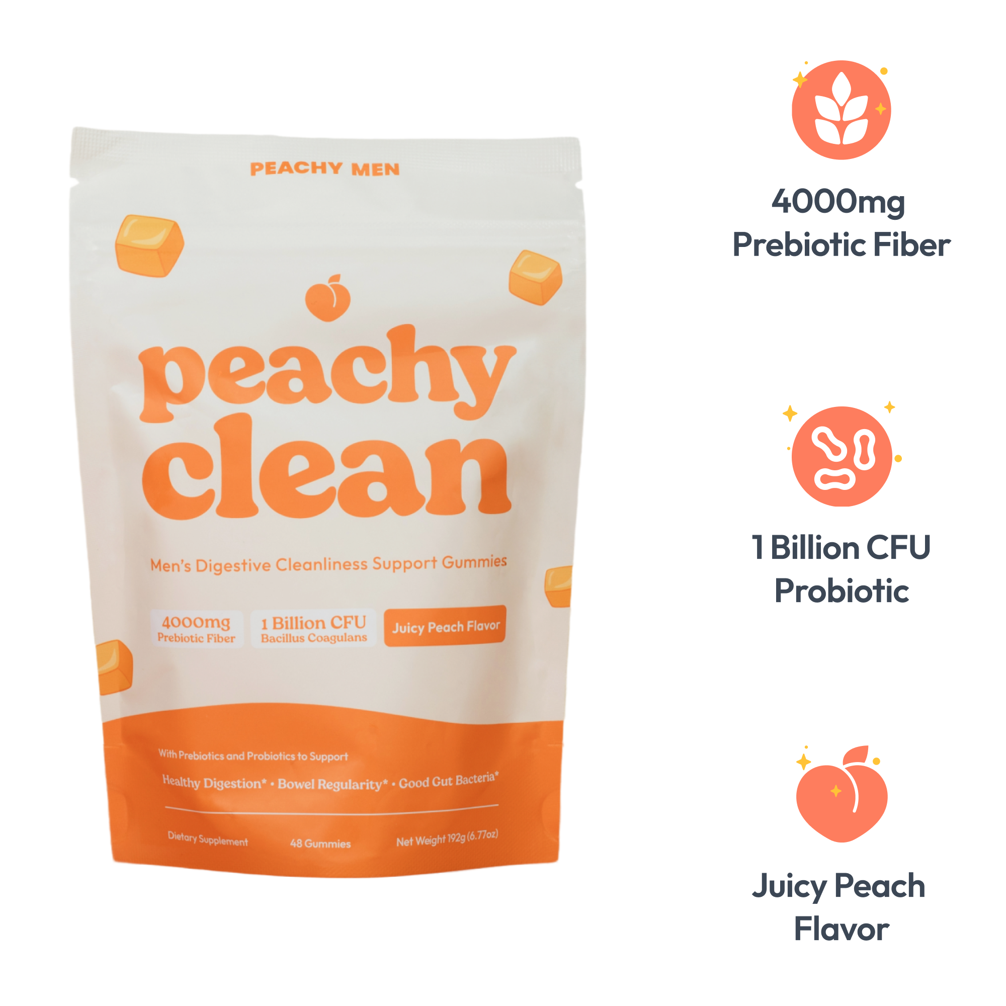 Peachy Clean Fiber Gummies