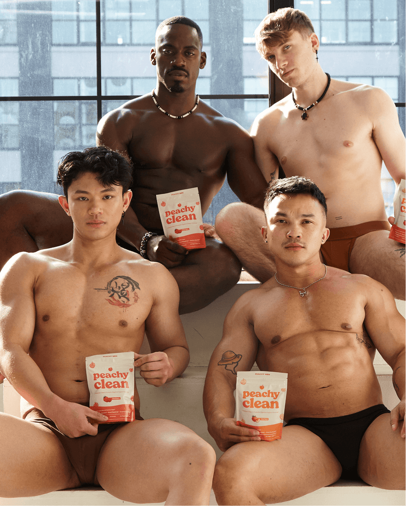Peachy Clean customers holding the product